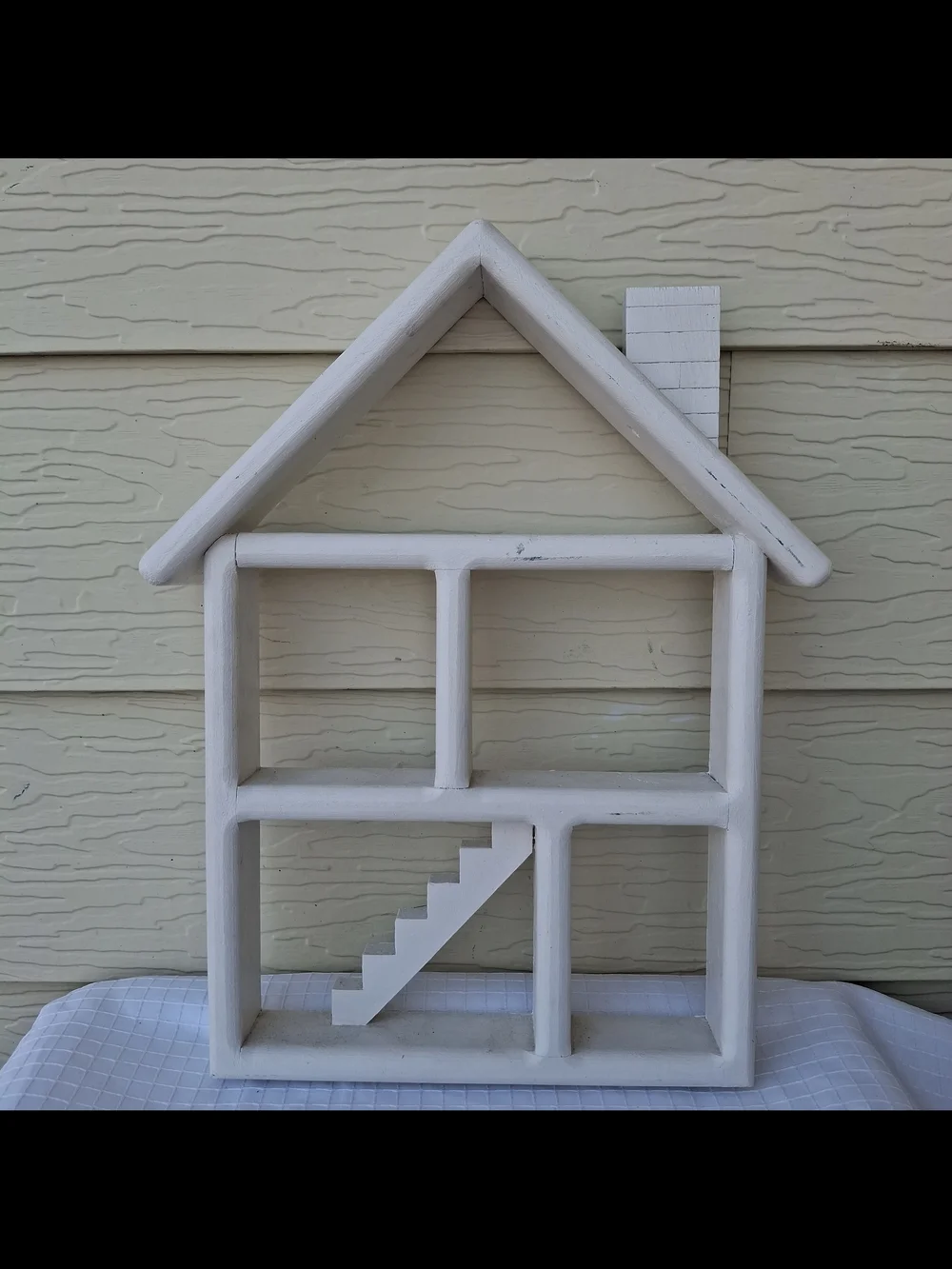 White Wooden House-Shaped Wall Shelf